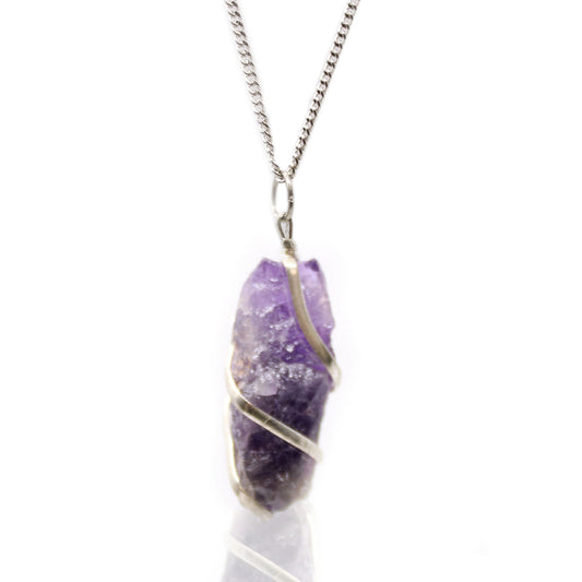 Amethyst Wrapped Gemstone Necklace