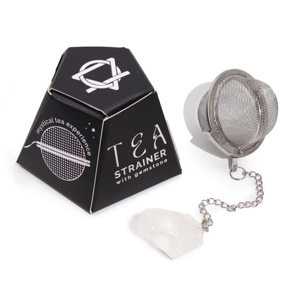 Raw Crystal Gemstone Tea Strainer - Clear Quartz