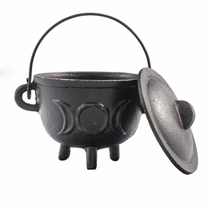 Cast Iron Cauldron with Triple Moon