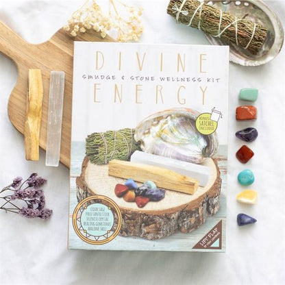 Divine Energy Smudge and Stones Wellness Kit