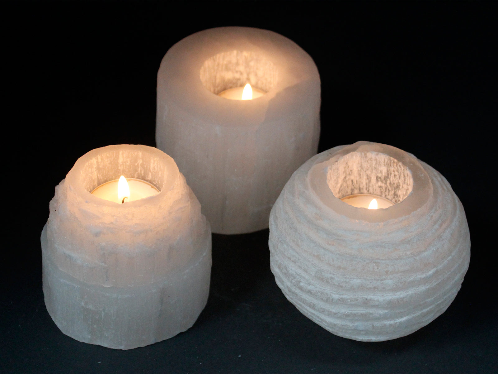 Selenite Cylinder Candle Holder - Bensa