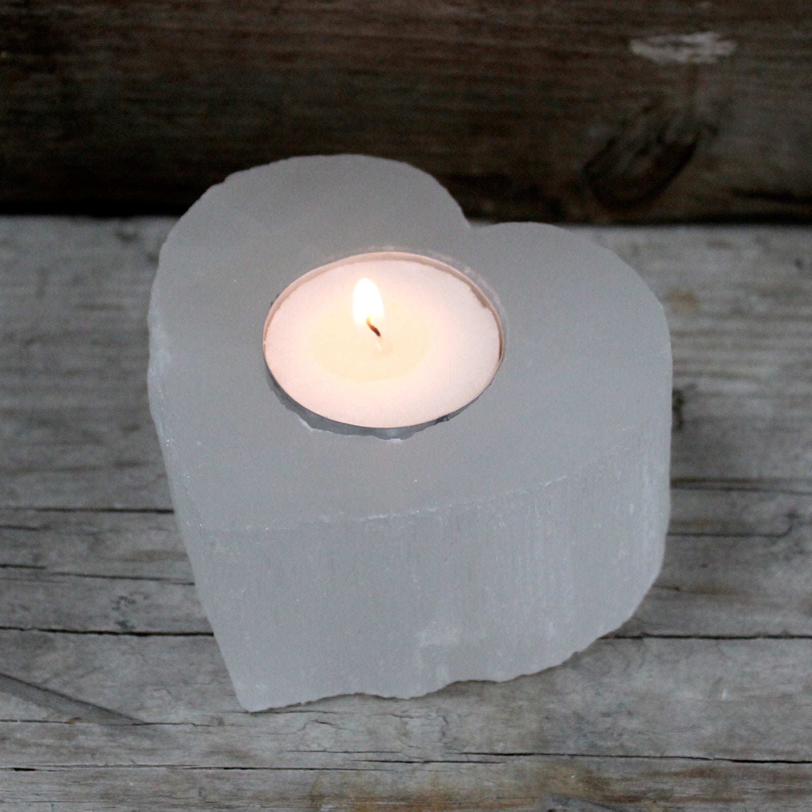 Selenite Cylinder Candle Holder - Bensa