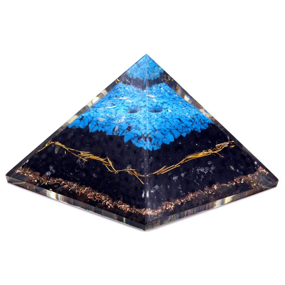 Orgonite Pyramid - Turquoise and Black Tourmaline - Bensa